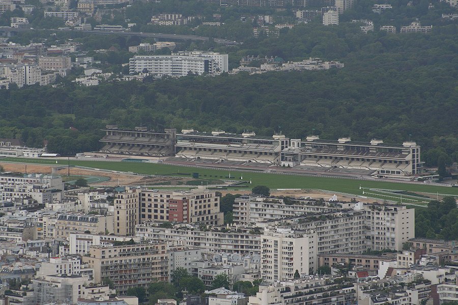 Eiffeltoren, zicht op Longchamps